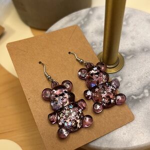Glitter Teddy Earrings
